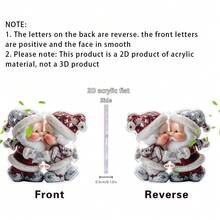 1 pieza Adorno colgante de Papá Noel de acrílico, decoración colgante en 2D apta para decorar el árbol de Navidad, regalos de Navidad.