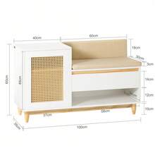 SoBuy Shoe Storage Cabinet, Shoe Storage Bench, Shoe Bench FSR128-SCH - White - View 3