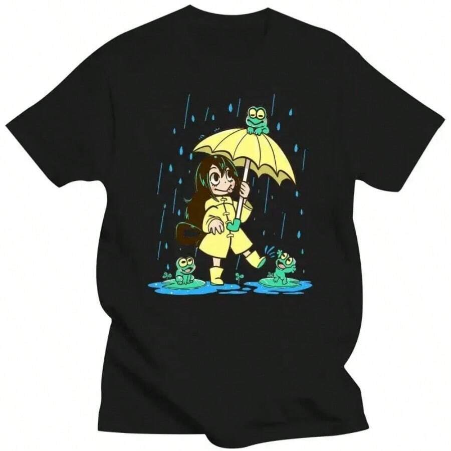 T Asui Tsuyu Froppy Anime Boku Hero Academy Academia Manga My Adorable Mens Clothing Fargo - Lester Nygaard T Shir Harajuku - 黑色 - 查看 1