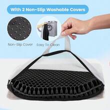 19.7" Gel Seat Cushion, Super Large & Thick Office Chair Cushion For Long Sitting - Back Hip Tailbone Pain Relief Cushion, Egg Seat Cushion Desk Chair Pads For Cars Wheelchair - Fits Up To 350 Lbs-222684 - 黑色XXL最大較厚 - 查看 8