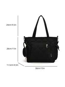 Túi xách đeo vai màu trơn dung tích lớn thời trang thiết kế may quai đôi, nhẹ và di động, ví nữ, túi tote kết hợp hai trong một, túi vải phong cách đại học, túi xách thường ngày cho nữ, rất thích hợp cho du lịch ngoài trời mùa hè, du lịch và các dịp khác ba lô không thể thiếu - Xem 8