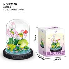 1 Flower Building Blocks Bouquet, Succulent Potted Plant Assembly Adult Building Blocks Toy, Suitable For Desktop Decor, Birthday Gift, Holiday Gift, Stress Relief Toy, 517+ Pieces (Multiple Styles And Sizes Of Flower Bouquet And Succulent Planter Blocks)