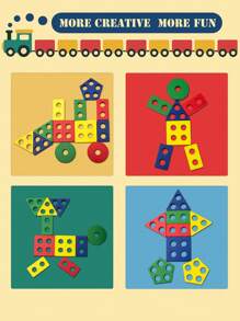 5件蒙特梭利感官玩具，有助于提升感知力、专注力和视觉训练。适用于幼儿园和学龄前儿童的教育材料。桌面游戏玩具，适合2-4岁男孩和女孩，是很棒的生日礼物。木制学习拼图，适合幼儿和学龄前儿童，包含形状分类玩具。 - 彩色 - 查看 7