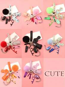 9pcs Women's Self-Defense Keychain Bracelet Set With Personal Alarm And Window Breaker, Self-Defense Keychain Accessories Kit, For Friends Halloween Accessories Teachers Day Christmas Gift Ideas Bag Accessories Lanyards With Id Holder Car Accessories Bag Charms Car Accessories Sister