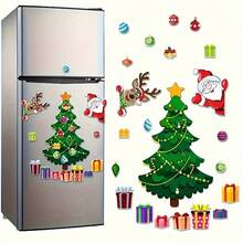 Juego de imanes navideños - Con diseños de Papá Noel, muñeco de nieve y renos, adecuado para decorar refrigeradores, puertas de garaje y autos, agregando un ambiente festivo a la decoración del hogar, decoraciones navideñas y decoración de habitaciones en invierno