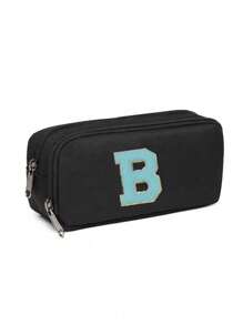 Kids Customized Letter Large Capacity Pencil Case - Black - View 19