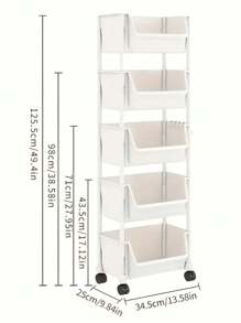 3/4/ 5-Tier Rolling Utility Cart With Wheels,Compact And Practical Space Saving 5-Tier Organizer,Combination Removable Storage Rack,Rolling Plastic Storage Cart With Wheels,Multifunctional Kitchen And Office Use,Floor Stand With Wheels, Easy To Move Kitchen,Garage Or Studio Organization,Rolling Storage Cart