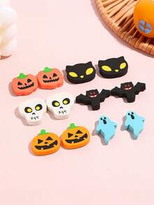 50/100 piezas de gomas de borrar mini de Halloween, gomas de borrar de lápiz con diseños de calabaza, fantasma y murciélago a granel para regalos, recompensas, bolsas de regalo de fiesta de Halloween, decoración de Halloween - Multicolor - Ver 6