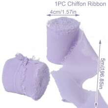 4/3/2/1 Rolls Light Purple, Gradient Purple Handmade Chiffon Silk Ribbon Fringe 4cm X 5m Frayed Edges Ribbons For Wedding Invitations, Bridal Bouquets, Gifts Wrapping Crafts, Holiday Decorations,Valentine's Day Party Supplies, Bouquet Wrapping
