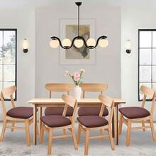 Stretch Non-Slip Soft Washable Dining Chair Covers Set Of 4, Yellow Cushion Slipcovers Kitchen And Dining Room Chairs - 11 - View 6