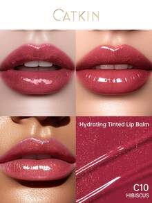 Bálsamo labial hidratante y brillante CATKIN, de textura ligera, no pegajoso, 3.4g, C10 Hibisco - C10 HIBISCO - Ver 5