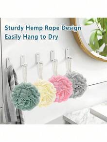 1pc(40g)Bath Ball, Back Exfoliating Body Scrub Sponge, Men's And Women's Bath Mesh Bag Ball Home Bathroom Autumn Decoration Back To School - Multicolor - View 3