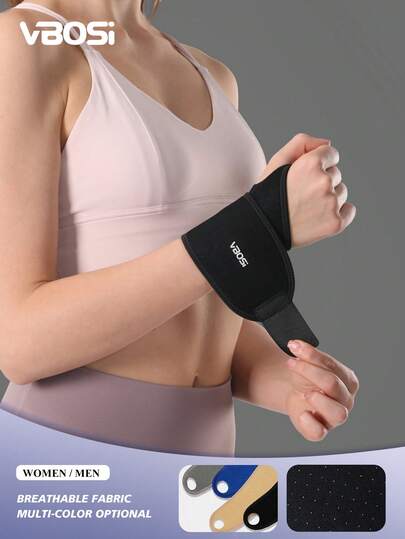 VBOSI 1pc Adjustable Neoprene Wrist Support Brace With Ventilation Holes, Unisex