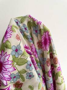 Rusttydustty Đầm cổ chữ V tay phồng họa tiết hoa cổ điển, phong cách Bohemian, thích hợp cho các lễ hội âm nhạc và những dịp tương tự, kiểu dáng thanh lịch mùa xuân. - Bụi hồng - Xem 8