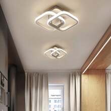 Modern LED Ceiling Light, Square Modern LED Ceiling Light Fixture, 6500K Cool White Light Acrylic Hallway Light Fixture Ceiling Lamp For Hallway Kitchen Study Bedroom Living Room - White - View 8