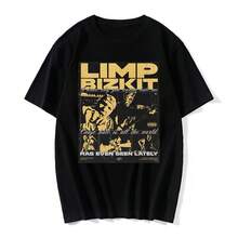 Limp Bizkit Rock T-Shirt Unisex Men Women 100% Cotton Premium Streetwear Top New Release Immediate Shipping Various Colors!! Plus Size - màu đen - Xem 1