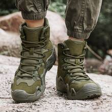 Men's Hiking Shoes Casual Shoes Trekking Shoes, Metal Eyelets Lace-Up, Anti-Slip Wear-Resistant Breathable