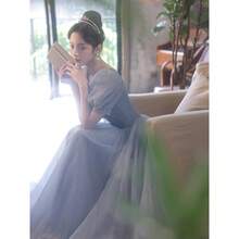 Raincoat - Blue Long-sleeved Midi Style - View 4