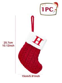 1Pc Knitted Letter Christmas Socks, Christmas Alphabet Knit Stockings, Mini Christmas Socks With Embroidered Letters, Merry Christmas Decorative Socks, Xmas Decor, Christmas Decorations For Home, Christmas Ornaments, Christmas Tree Decorations, Christmas Theme Dress Up Home Decor Christmas Decorations Room Decor Winter Christmas Decorations Home Christmas Gifts
