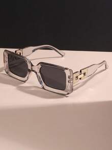 1 副超大号黑色 Y2K 风格时尚眼镜，适合夏季海滩篝火晚会、派对、礼物、复古街头服饰、驾驶、户外旅行、聚会、舞台表演、海滩配饰 - 黑色 - 查看 4