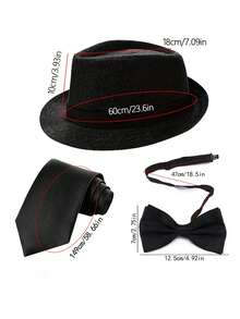 D EXCEED 3/4/5/8件套 1920年代男士帽子、领结和吊带，复古配饰，适用于主题宴会、复古舞会、服装嘉年华、周年庆典和戏剧表演 - 彩色 - 查看 8