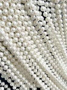 39.37 英尺 8/6 毫米人造白珍珠串珠串，装饰珍珠花环，适用于 DIY 婚礼配饰、发夹、婚礼场地装饰、节日派对、家居装饰、插花、户外花园、桌面、茶会、新娘送礼会、化妆舞会、装饰珍珠、美丽优雅的白珍珠串线轴珍珠串珠卷珍珠