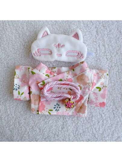 17cm Plush Doll Clothes, LBB Accessory Floral Shirt & Shorts, Cute & Fresh Japanese Style Outfit Set For LABOBO Doll