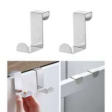 2pcs/10pcs Z-Shaped Door Hooks, Double-Headed Hooks, Cabinet Door Hangers, Z-Shaped Metal Hangers, Sturdy Bathroom Door Towel Hooks, Closet Door Hooks For Hanging Clothes, Coats, Storage Boxes, Reversible Single Clothes Rack Hooks, Suitable For Door, Bathroom, Kitchen, Cabinet, Drawer