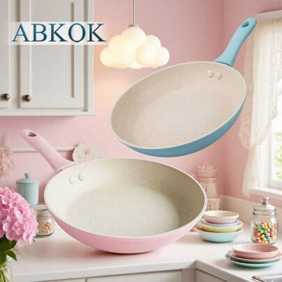  ABKOK 7-Inch Non-Stick Frying Pan, Multiple Soft Colors Available | Multi-Layer Bottom, Suitable For All Stovetops | Ideal For Single-Serving Meals