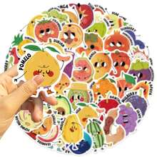 50pcs Picture Book Style Fruit Stickers, Creative Graffiti Stickers, Office Supplies, Mobile Phone Computer Stickers, Highly Attractively Waterproof Cool Stickers, Fun Classic Gift Decoration, Value Pack Cute Cartoon Stickers, Cool Anime Stickers, Decorative Stickers, Waterproof , Mobile Phone Case Decorative Stickers Are Reusable