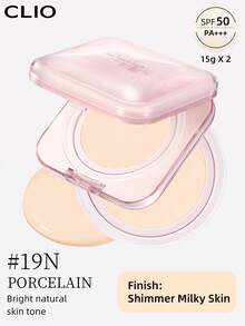 Clio K-Beauty KILL COVER MESH GLOW ESSENTIAL CUSHION FOUNDATION SET,15g*2 [Refill Included] , SPF50+ PA++++, Flawless Glass Skin, Glowy Skin Makeup, Moisturizing & Hydrating, No Powder Feeling, Lightweight, Buildable Coverage, ,Korean Makeup - 19N PORCELAIN - View 3