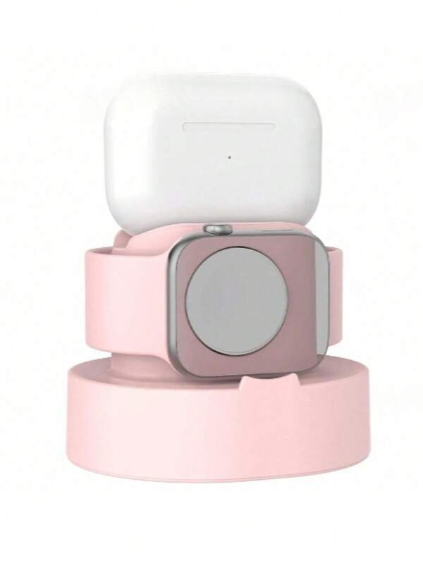1 pièce Support minimaliste et classique en silicone 3-en-1 compatible avec le chargeur et les montres de 38 à 49 mm, compatible avec Ultra/SE/Série 8-1 (à l'exclusion du câble de charge des écouteurs et de la montre)