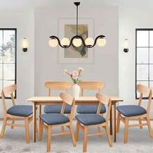 Stretch Non-Slip Soft Washable Dining Chair Covers Set Of 4, Yellow Cushion Slipcovers Kitchen And Dining Room Chairs - 01 - View 6