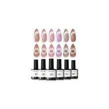 Cat Eye Gel Nail Polish Set, 6 Colors 9D Glassy Cat Eye Glitter Gel Polish Black Red Purple Blue Silver Brown Nail Polish All Seasons With Magnet Soak Off Led DIY Salon Gift-842643 - A1-CozyGlow貓眼 - 查看 1