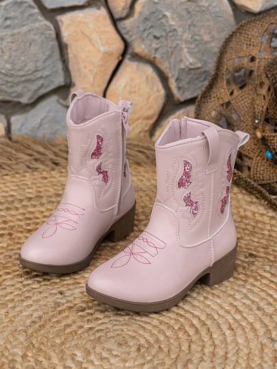 Botas de vaquero estilo occidental nuevas para niños, botas de caballero bordadas, botas Chelsea