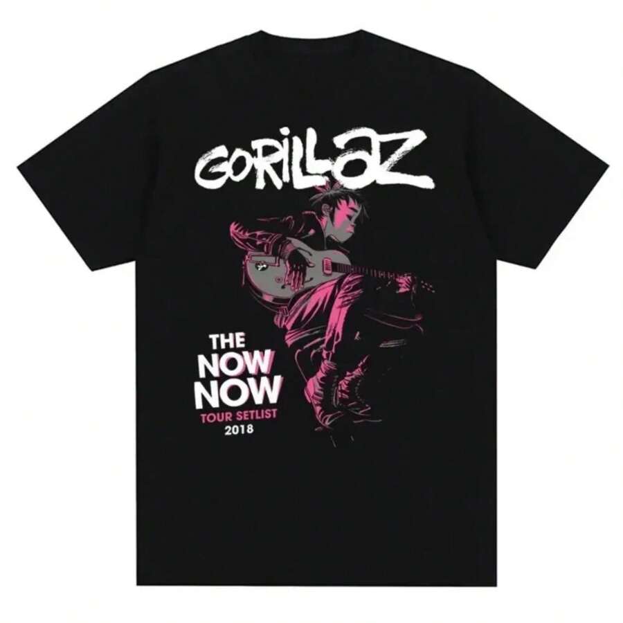 Music Band Gorillazs Punk Rock Fashion Printed Tshirt 90s Retro Casual Fashion Short Sleeved Plus SizeTshirt Suitable For Women