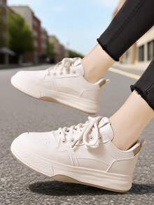Zapatos para Correr Antideslizantes para Mujer,Zapatos De Tenis Transpirables Casuales Para Mujer,Zapatillas deportivas blancas para mujer,,ideales para actividades al aire libre y correr,anti deslizante - Beis - Ver 4
