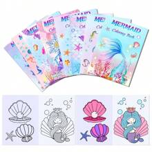 Livro de colorir DIY com tema de sereia para crianças, livro de atividades de desenho e rabiscos divertido e criativo com cenas subaquáticas mágicas, ideal para rabiscar, esboçar e aprender sobre criaturas marinhas, ótimo para amantes de sereias e jovens artistas aspirantes