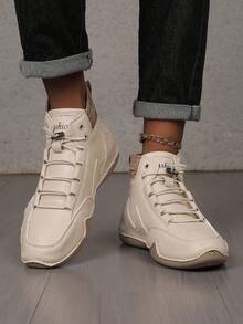 2025 年秋冬女士休闲一脚蹬踝靴，手工缝制，橡胶防滑外底，百搭时尚，适合所有季节 - 米色 - 查看 5