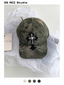 Mũ lưỡi trai Snapback họa tiết đầu lâu và chữ thập nhuộm tie-dye, mũ bóng chày vành dài kiểu hip hop rằn ri bạc màu, mũ lưỡi trai Snapback in họa tiết da báo đường phố cổ điển chữ Mỹ, mũ cá tính đa năng cho mùa hè, che nắng bảo vệ khuôn mặt. - nhiều màu - Xem 15