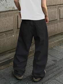 1 chiếc quần jeans nam ống đứng Infinite Jeans, thương hiệu chất lượng cao, thoải mái, thích hợp cho các hoạt động ngoài trời (Không bao gồm thắt lưng và phụ kiện) - màu đen - Xem 6