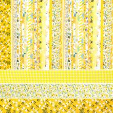 40pcs 2.55 Inch Quilting Fabric, Yellow Floral Cotton Scrapbooking Cloth, Precut Patchwork Roll For Craft Sewing DIY Crafts, Used For Crafts Blanket Rug Upholstery And Purse Making - 黃色 - 查看 1