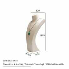 Soporte de exhibición de joyería de cuero PU, modelo de busto de cuello de lujo para collar, soporte para colgantes, accesorios de fotografía y organizador de exhibición de tienda - negro s - Ver 7