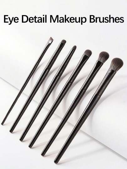 YISE 6支装软毛眼部化妆刷套装，适用于眼影晕染、晕染、眼线和眼部细节描绘，赠品