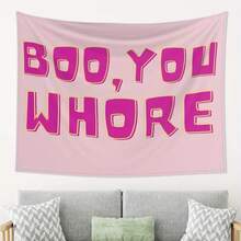 2026-Personalized Tapestry Wall Hanging-Funny Quote Tapestry - "BOO, YOU WERE" Pink Motivational Wall Hanging For Living Room, Bedroom, Office, Dorm Decor - Perfect Gift For Birthdays, Holidays, And Parties - Polyester Material, Lightweight & Soft, Party Backdrop |   Playful Typography |   Soft Texture Fabri - 40*60英寸 - 查看 3