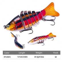 7-Section 10cm Multi-Jointed Fishing Lure, Minnow Hard Bait, Hengjia VIB Fishing Lure - Multicolor - View 3