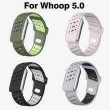 1 pièce Bracelets de sport pour 5.0 - Bracelets de remplacement en silicone ajustables et respirants compatibles avec la sangle 5.0 pour hommes/femmes, avec un cadre métallique en forme de U - Multicolore - Voir 5