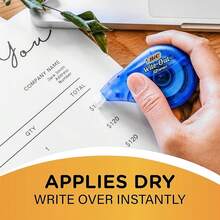 BIC Wite-Out Brand EZ Correct Correction Tape, 19.8 Feet, 4-Count Pack Of White Correction Tape, Fast, Clean And Easy To Use Tear-Resistant Tape Office Or School Supplies-653399 - 白色膠帶2條裝1包 - 查看 8