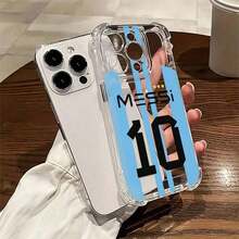 Messi Mobile Phone Case, Designed With Football Jersey And Star Elements, Suitable For IPhone 16, 15, 14, 13, 12 And 11 Pro Models, Made Of TPU Material, And Provides Shockproof Protection. Perfect For Family, Friends, Children, Birthdays, Spring, Holidays, Boyfriends, Girlfriends, And Valentine's Day Gifts. - 無色 - 查看 1