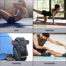 PROIRON 体操垫，带绑带的家用健身垫，防滑训练垫，10/15 毫米厚瑜伽垫和运动垫，健身垫，瑜伽垫，家用训练普拉提垫 - 黑色 - 查看 3